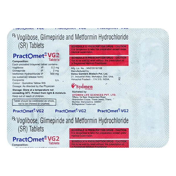Practomet-VG2 Tablet 10's, Pack of 10