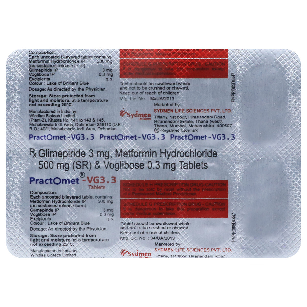 Practomet-VG3.3 Tablet 10's, Pack of 10 Practomet-VG3.3 Tablet 10's, Pack of 10