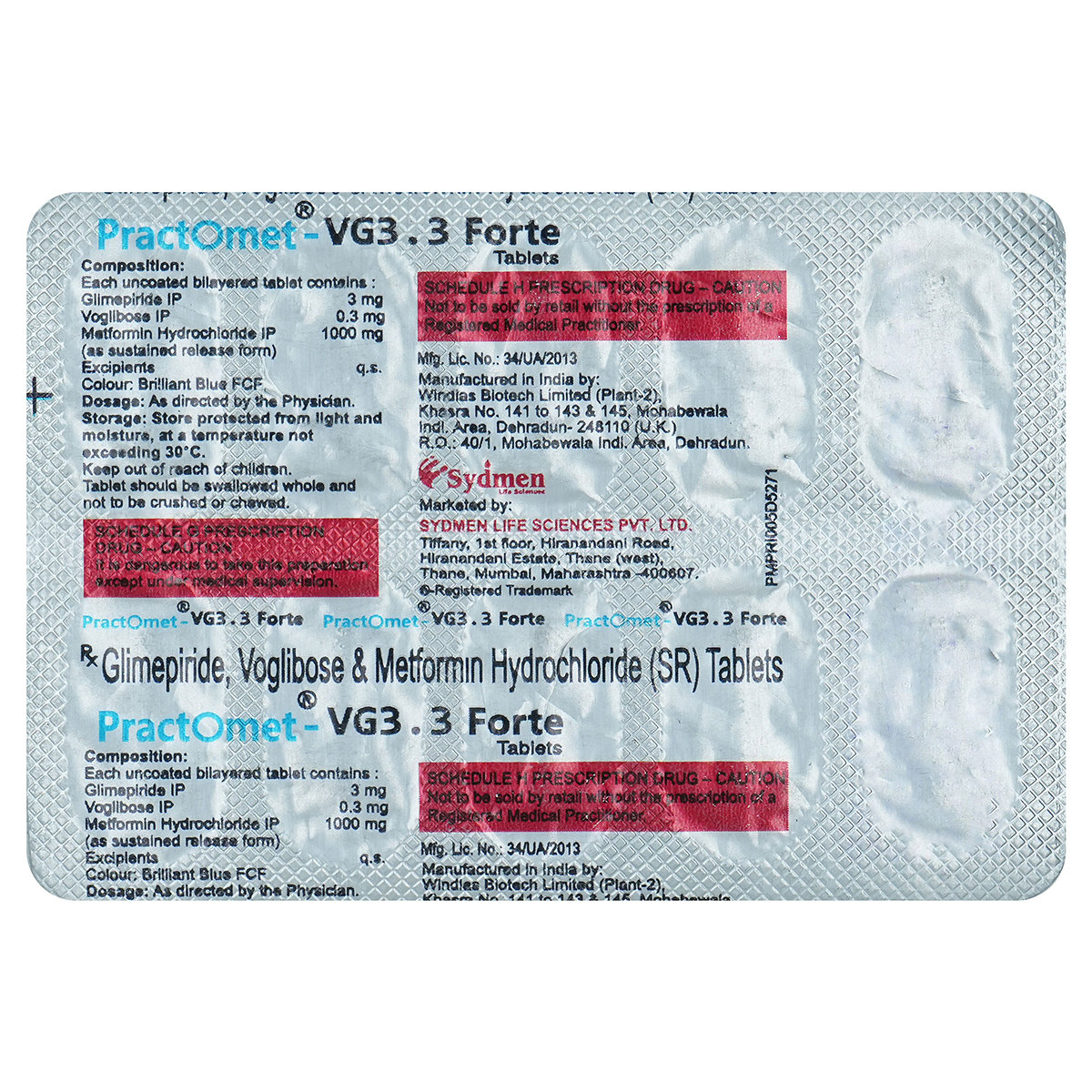 Practomet-VG 3.3 Forte Tablet 10's, Pack of 10 TABLETS Practomet-VG 3.3 Forte Tablet 10's, Pack of 10 TABLETS