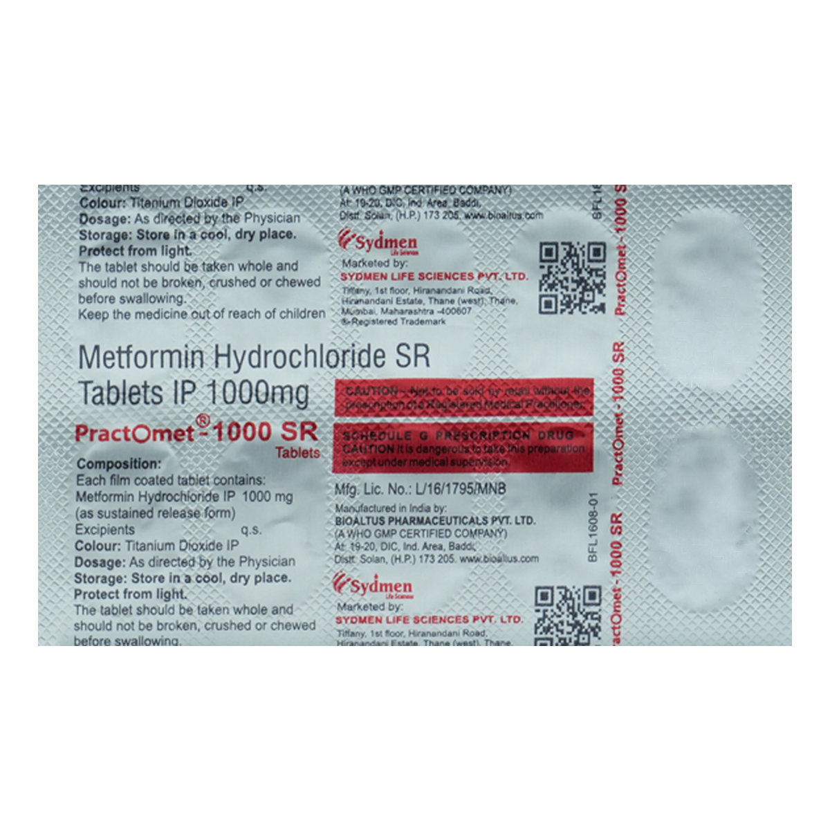 Practomet-1000 SR Tablet 10's, Pack of 10 TabletS Practomet-1000 SR Tablet 10's, Pack of 10 TabletS