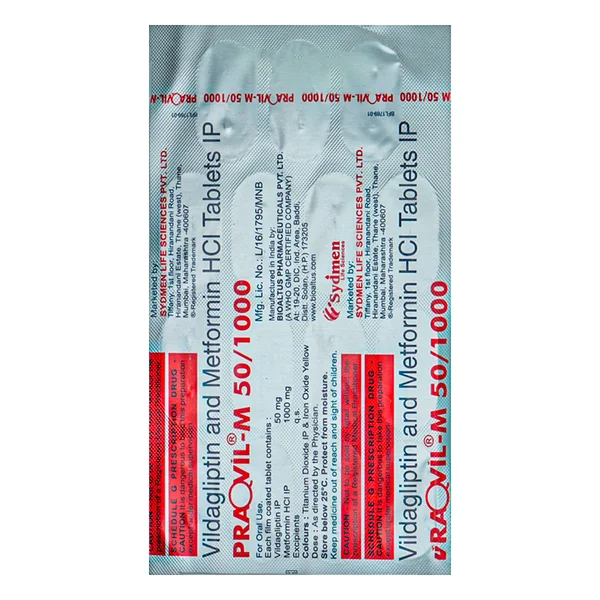 Praqvil M-50/1000 Tablet 15's