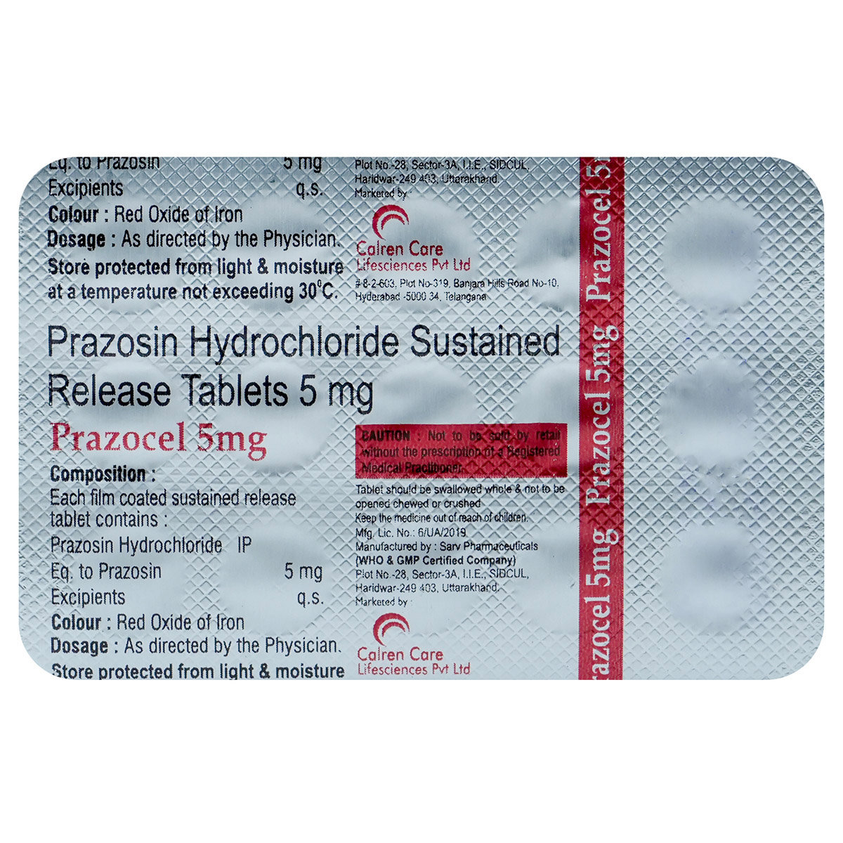 Prazocel 5 mg Tablet 15's, Pack of 15 TabletS Prazocel 5 mg Tablet 15's, Pack of 15 TabletS