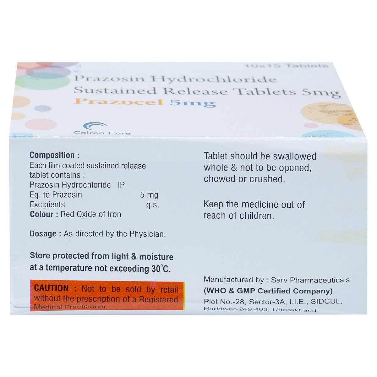 Prazocel 5 mg Tablet 15's, Pack of 15 TabletS Prazocel 5 mg Tablet 15's, Pack of 15 TabletS