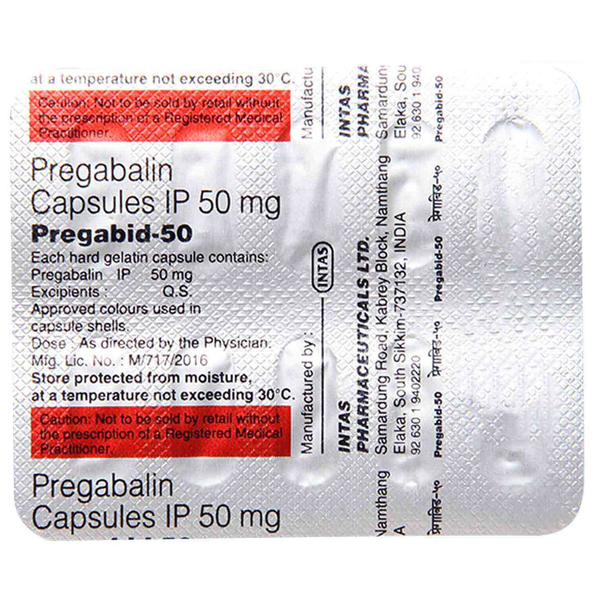 Pregabid-50 Capsule 10's, Pack of 10 CAPSULES Pregabid-50 Capsule 10's, Pack of 10 CAPSULES