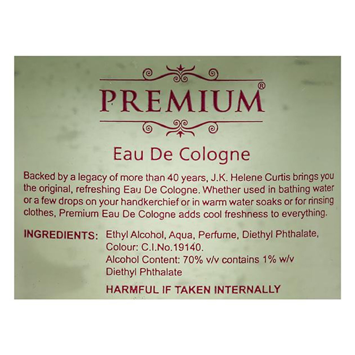 Premium Eau De Cologne, 100 ml, Pack of 1 Premium Eau De Cologne, 100 ml, Pack of 1