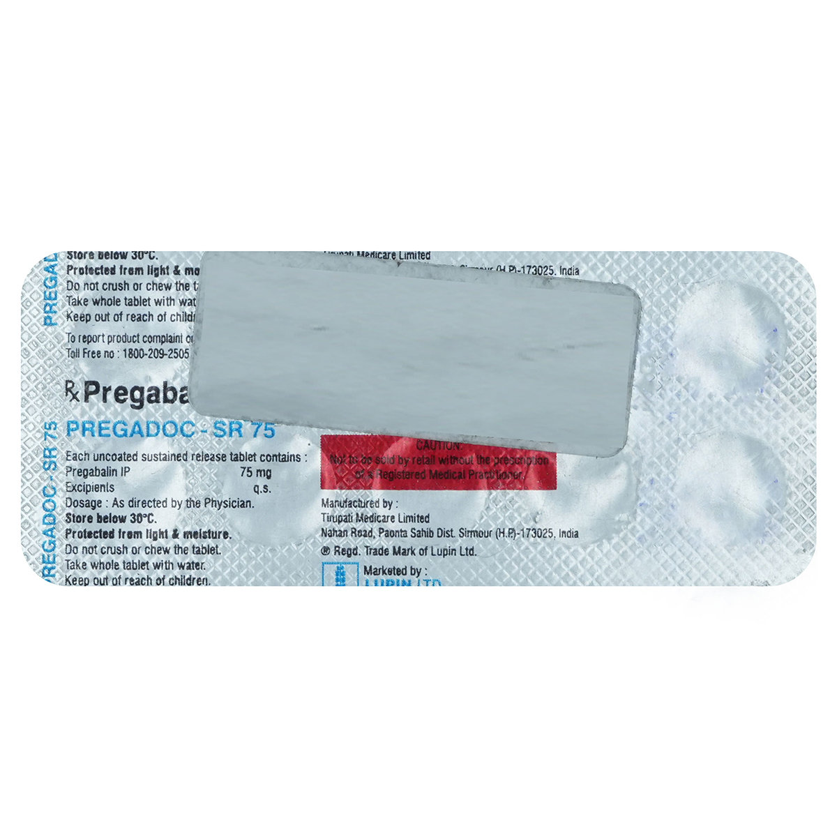 PREGADOC SR 75MG TABLET, Pack of 10 TabletS PREGADOC SR 75MG TABLET, Pack of 10 TabletS