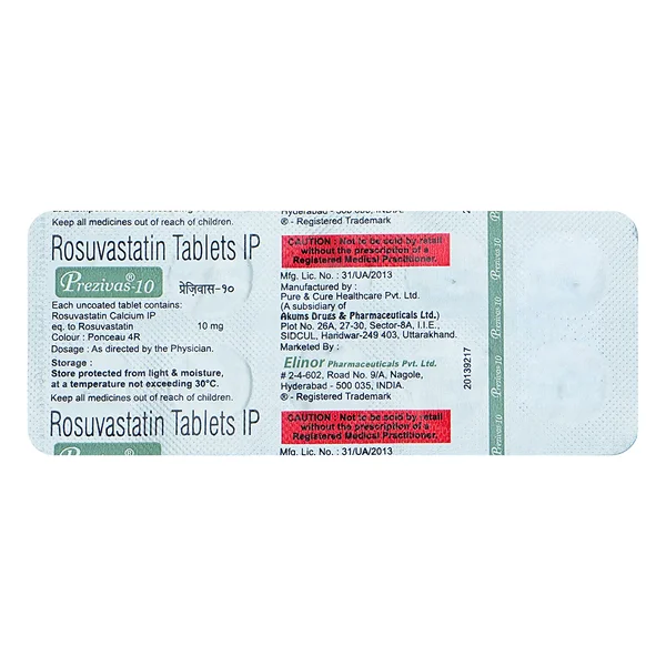 Prezivas 10 mg Tablet 10's