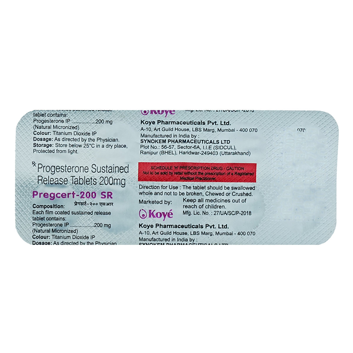 Pregcert-200 SR Tablet 10's, Pack of 10 TabletS Pregcert-200 SR Tablet 10's, Pack of 10 TabletS