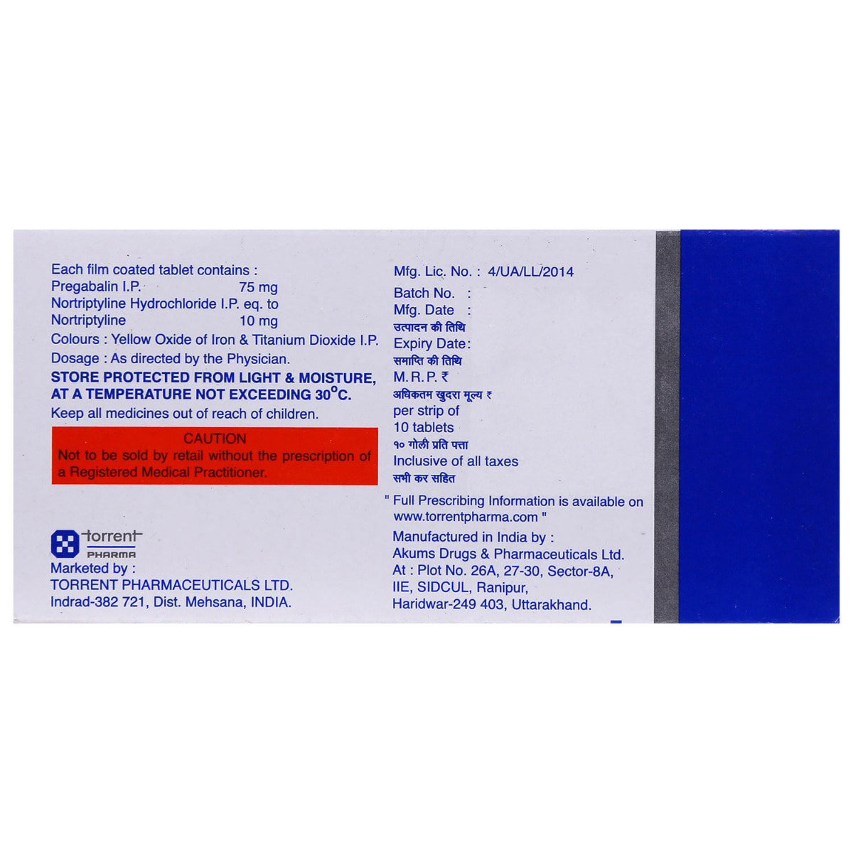 Pregalin NT Tablet 10's, Pack of 10 TABLETS Pregalin NT Tablet 10's, Pack of 10 TABLETS