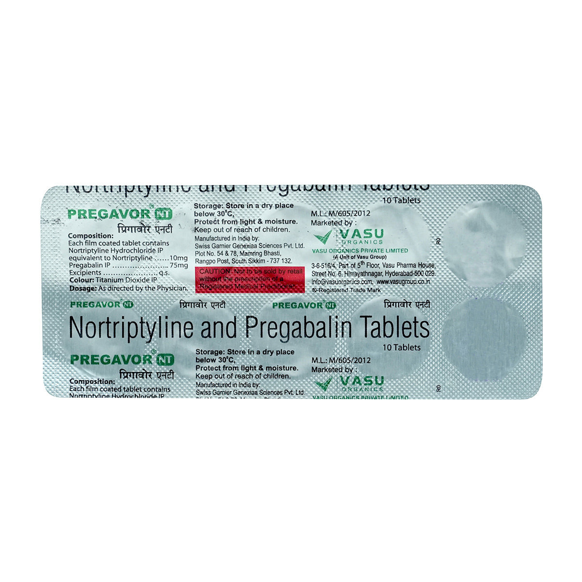 Pregavor NT Tablet 10's, Pack of 10 Pregavor NT Tablet 10's, Pack of 10