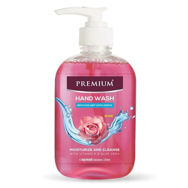 Premium Rose Handwash 250 ml Pump Bottle | With Vitamin E &amp; Aloe Vera | Removes Germs &amp; Dirt |, Pack of 1