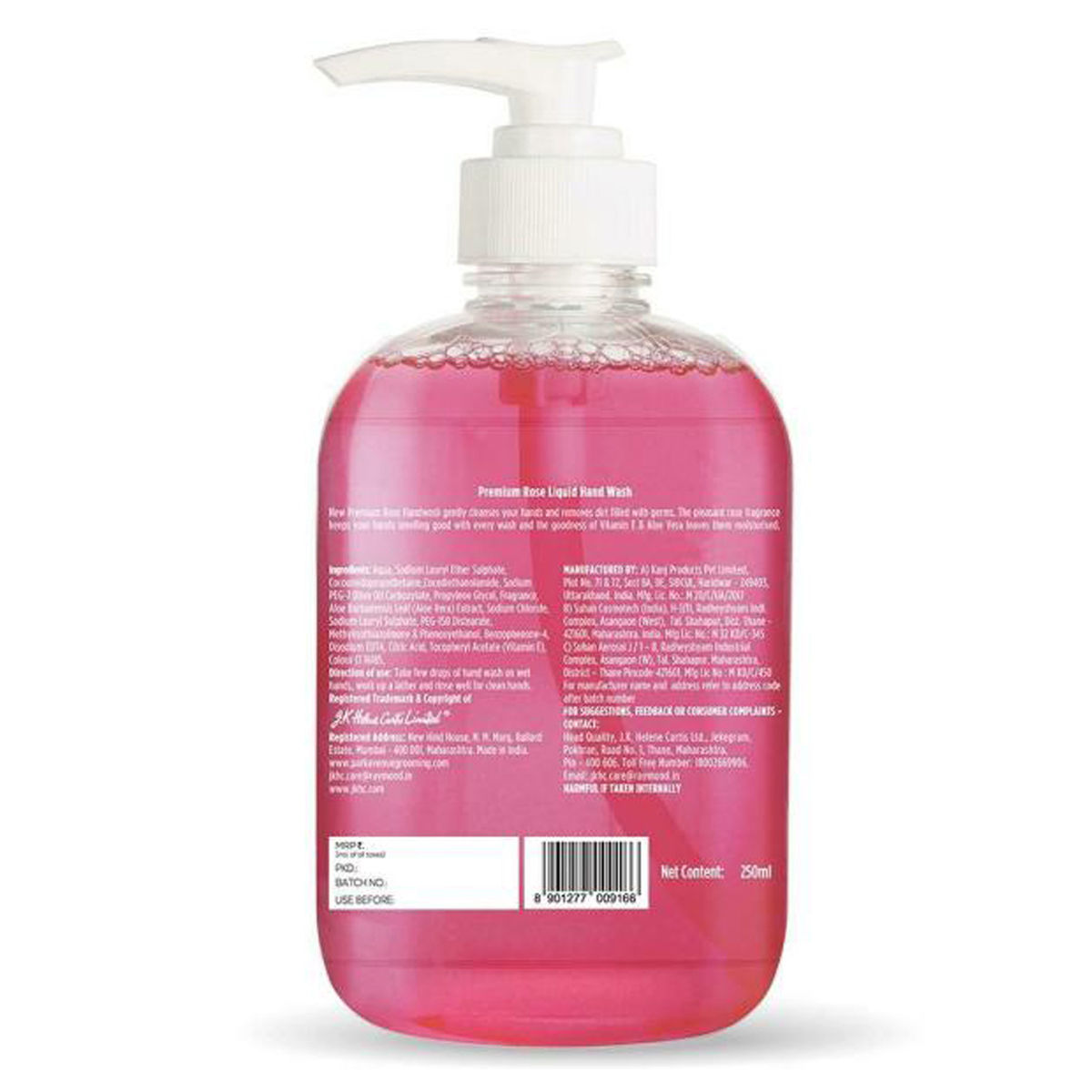 Premium Rose Liquid Handwash, 250 ml Pump Bottle Price, Uses, Side