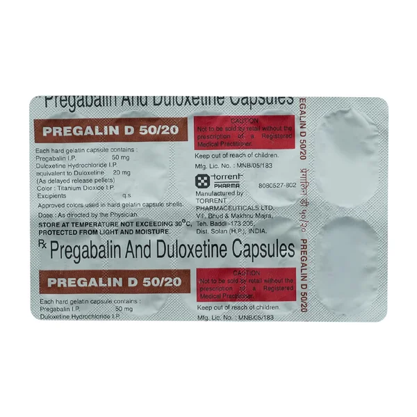 Pregalin D 50/20 Capsule 10's, Pack of 10