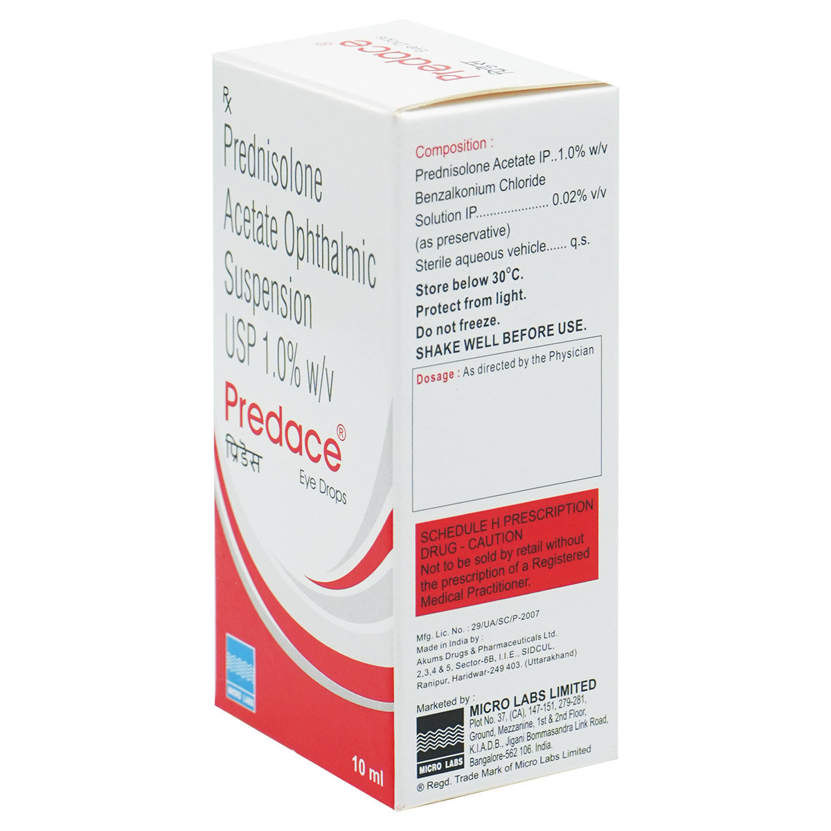 Predace 1% Eye Drops 10 ml, Pack of 1 Eye Drops Predace 1% Eye Drops 10 ml, Pack of 1 Eye Drops