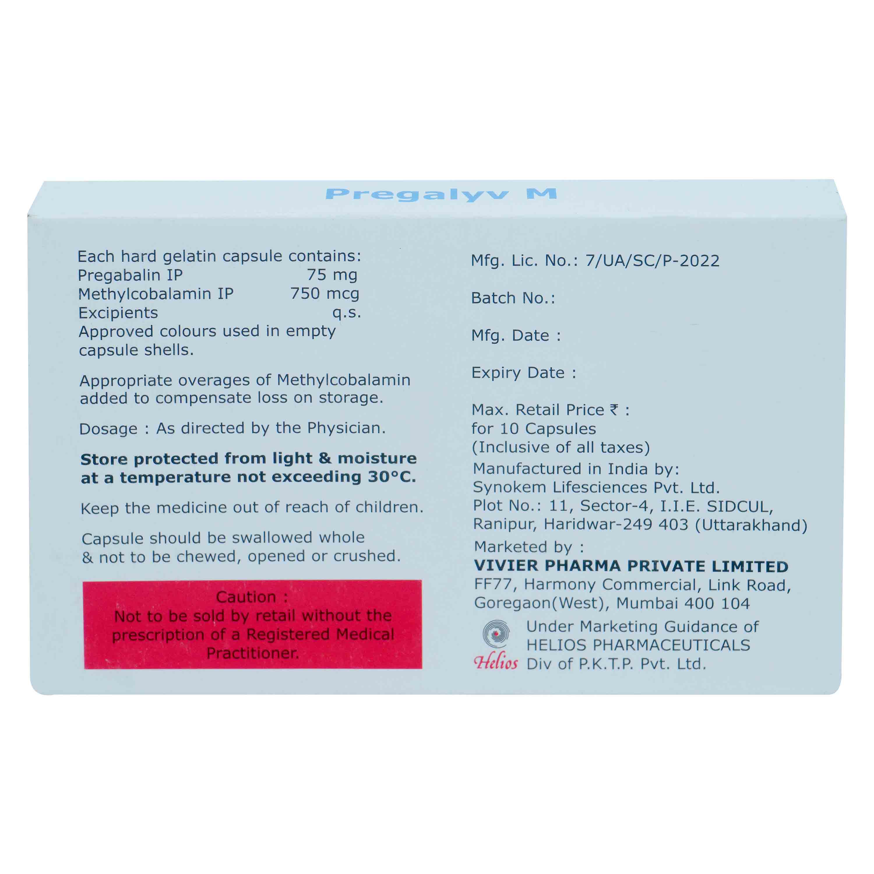 Pregalyf M Capsule 10's, Pack of 10 CapsuleS Pregalyf M Capsule 10's, Pack of 10 CapsuleS