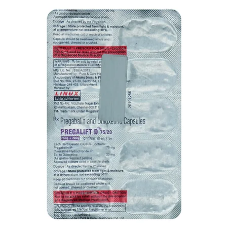 Pregalift D 75/20 Capsule 10's