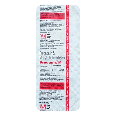 Preganix M 50 mg/500 mg Tablet 10's, Pack of 10 TabletS