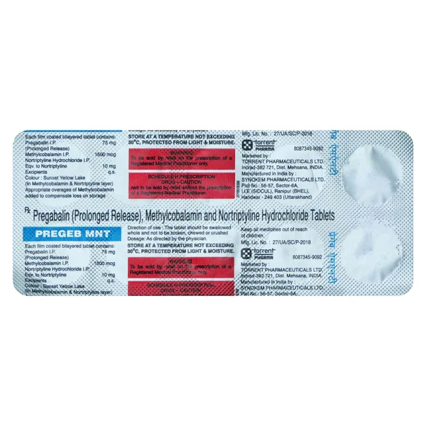 Pregeb MNT 75/1500/10 Tablet 10's