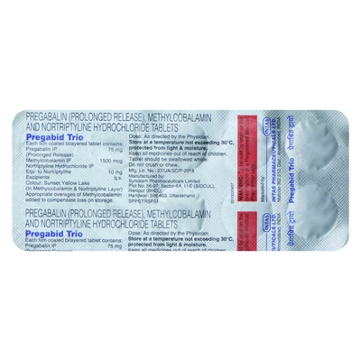 Pregabid Trio 75/1500/10 Tablet 10's, Pack of 10 TabletS