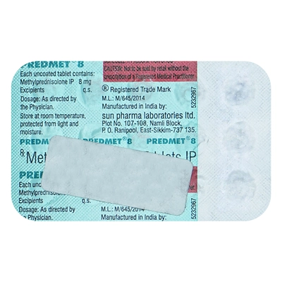 Predmet 8 mg Tablet 15's, Pack of 15 TabletS