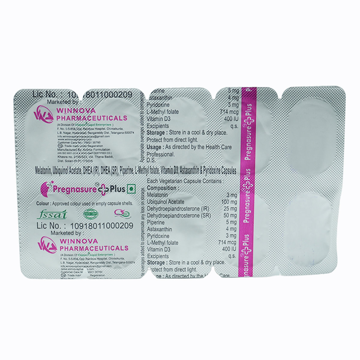 Pregnasure + Plus Veg Capsule 10's, Pack of 10 Pregnasure + Plus Veg Capsule 10's, Pack of 10