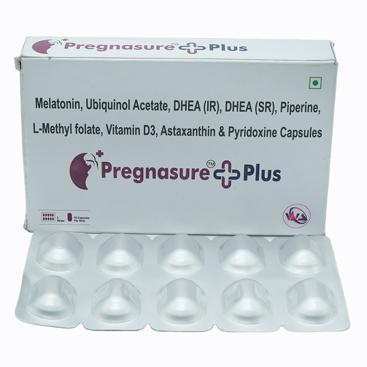 Pregnasure + Plus Veg Capsule 10's, Pack of 10 Pregnasure + Plus Veg Capsule 10's, Pack of 10
