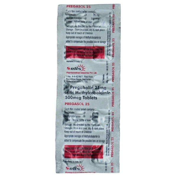 Pregasol 25 Tablet 10's, Pack of 10