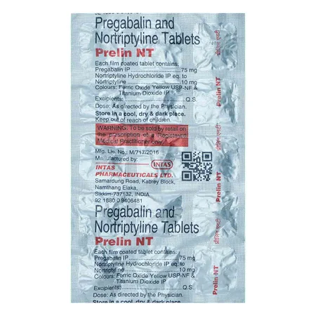 Prelin NT 75 mg/10 mg Tablet 15's