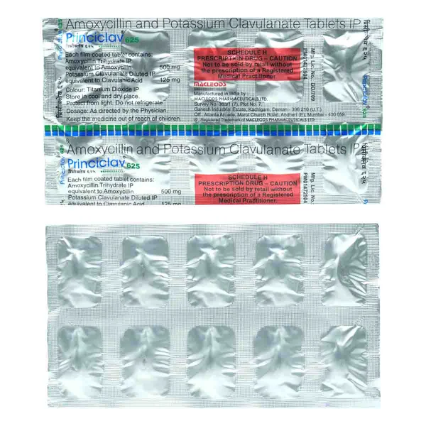 Princiclav 625 mg Tablet 10's