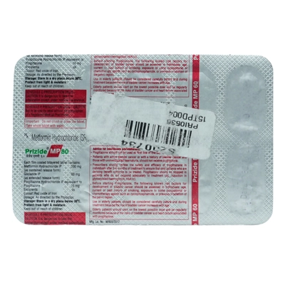 Prizide MP 60 Tablet 10's, Pack of 10 TabletS