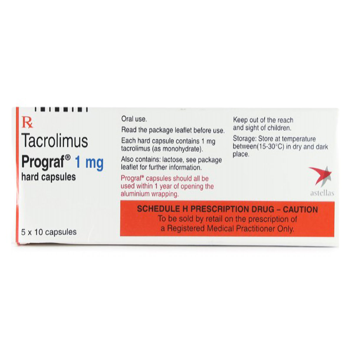 Prograf 1 mg Capsule 10's, Pack of 10 CAPSULES Prograf 1 mg Capsule 10's, Pack of 10 CAPSULES