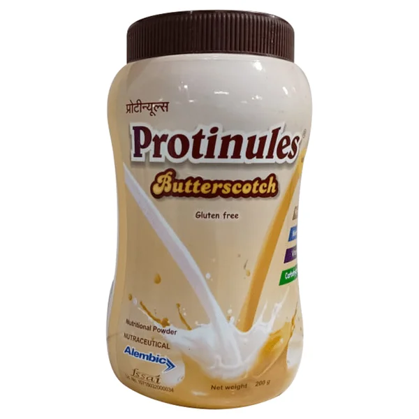 Protinules Butterscotch Flavour Powder, 200 gm, Pack of 1