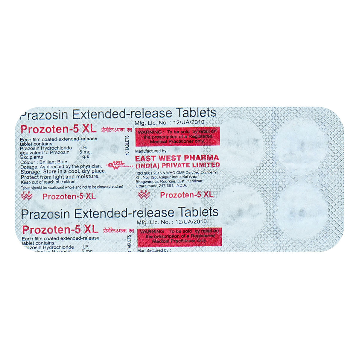 Buy Prozoten 5 Mg Xl Tablet 10's Online