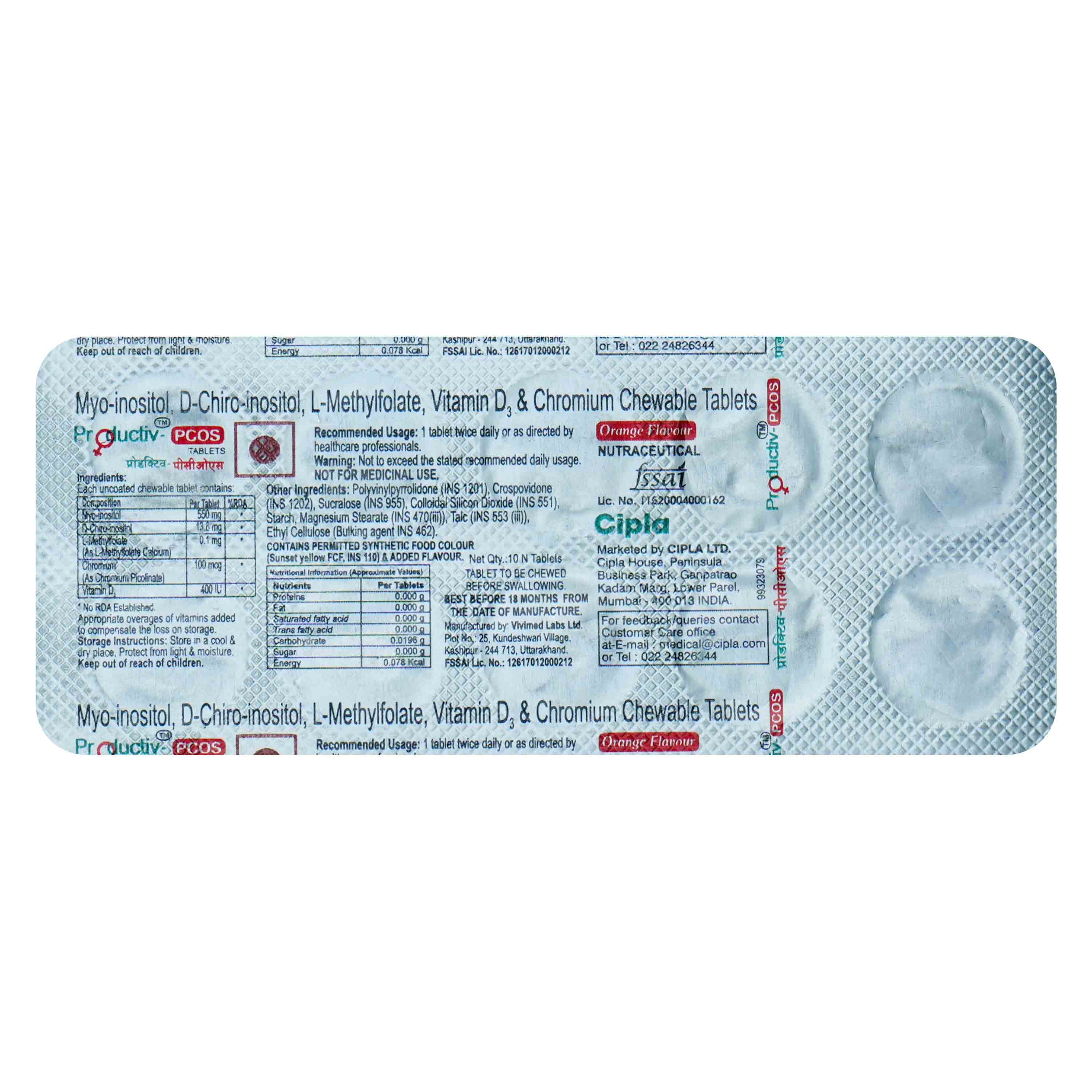 Buy Productiv-PCOS Tablet 10's Online