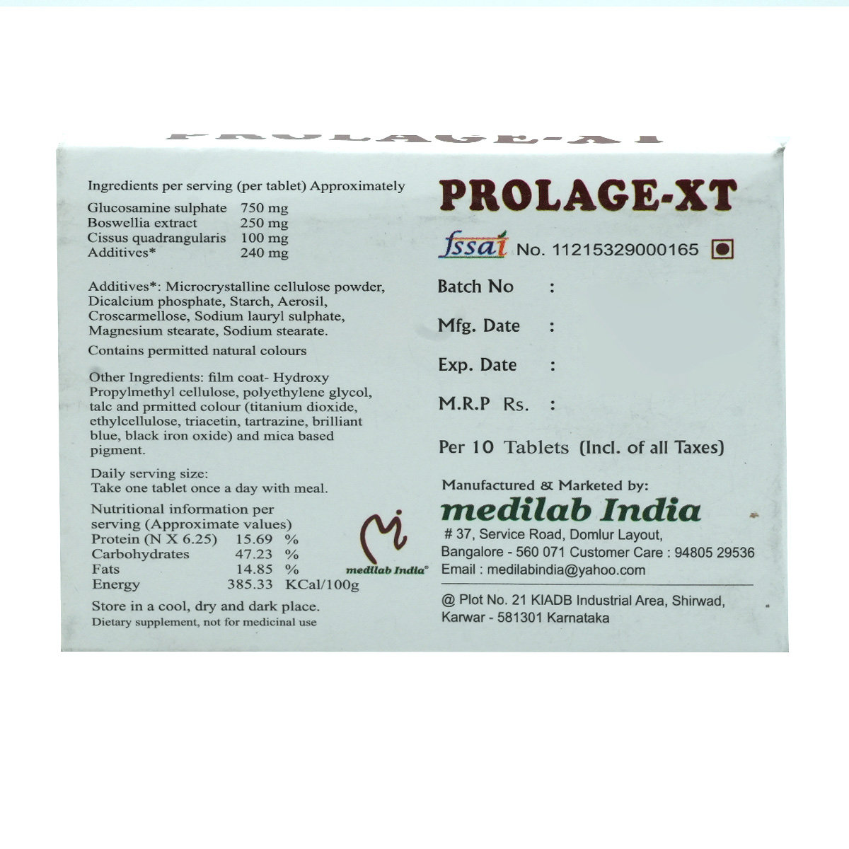 Prolage-Xt Tablet 10's, Pack of 10 TabletS Prolage-Xt Tablet 10's, Pack of 10 TabletS