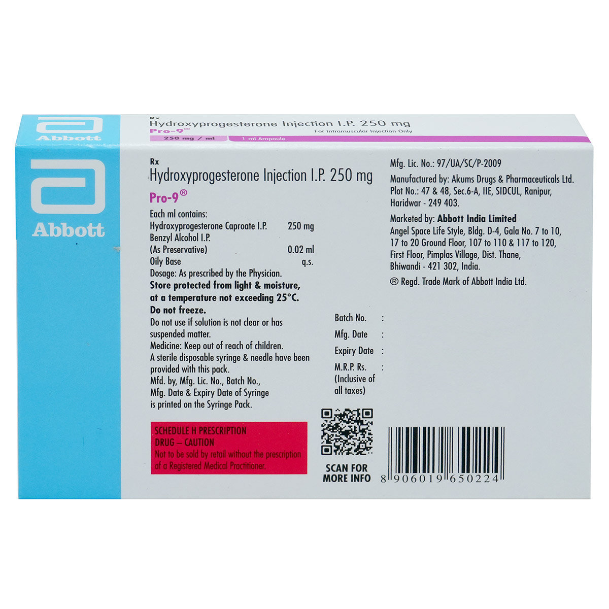 Pro-9 250 mg Injection 1 ml, Pack of 1 Injection Pro-9 250 mg Injection 1 ml, Pack of 1 Injection
