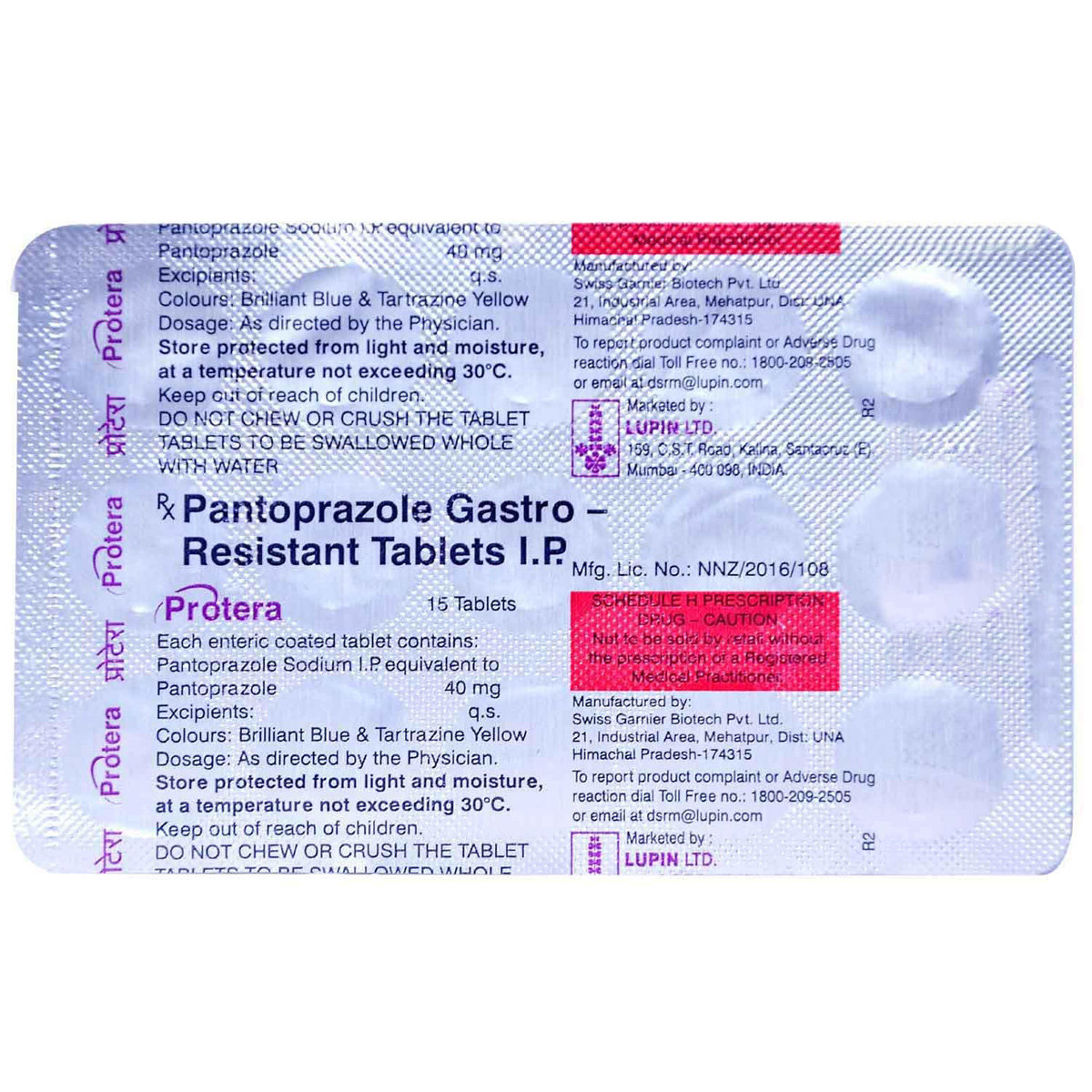 Protera 40 mg Tablet 15's, Pack of 15 TABLETS Protera 40 mg Tablet 15's, Pack of 15 TABLETS