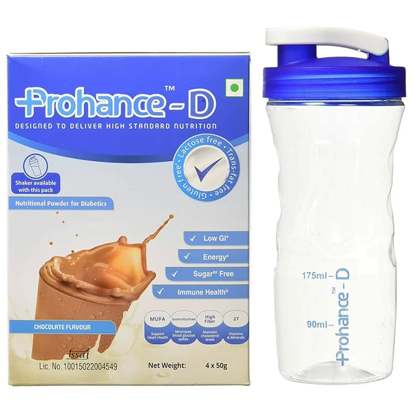 Prohance-D Chocolate Flavour Nutritional Drink Powder, 200 gm, Pack of 1