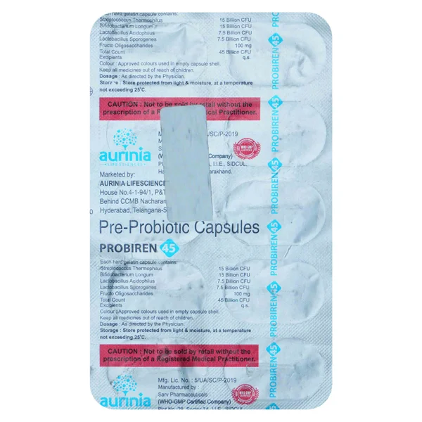 Probiren 45 B CFU Capsule 10's