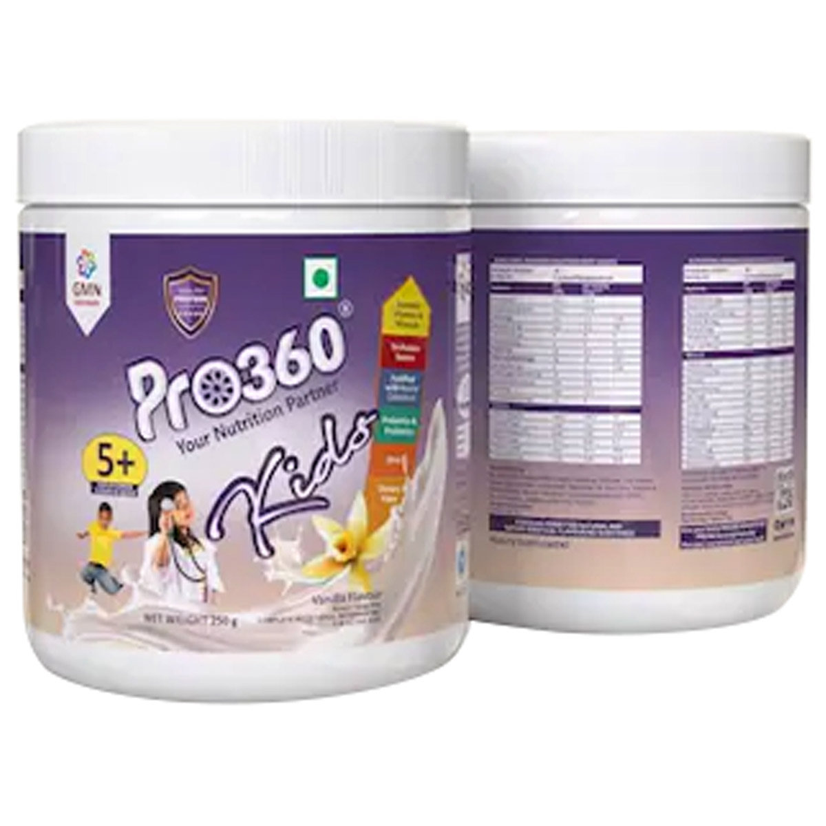 Pro360 Kids Real Vanilla Flavour Powder 250 gm, Pack of 1 Pro360 Kids Real Vanilla Flavour Powder 250 gm, Pack of 1