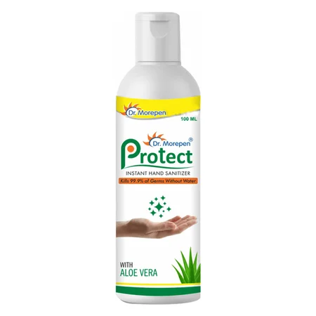 Dr.Morepen Protect Instant Hand Sanitizer 100 ml | With Aloe vera | Kills 99.9% Germs | Keep Hands Moisturised & Soft