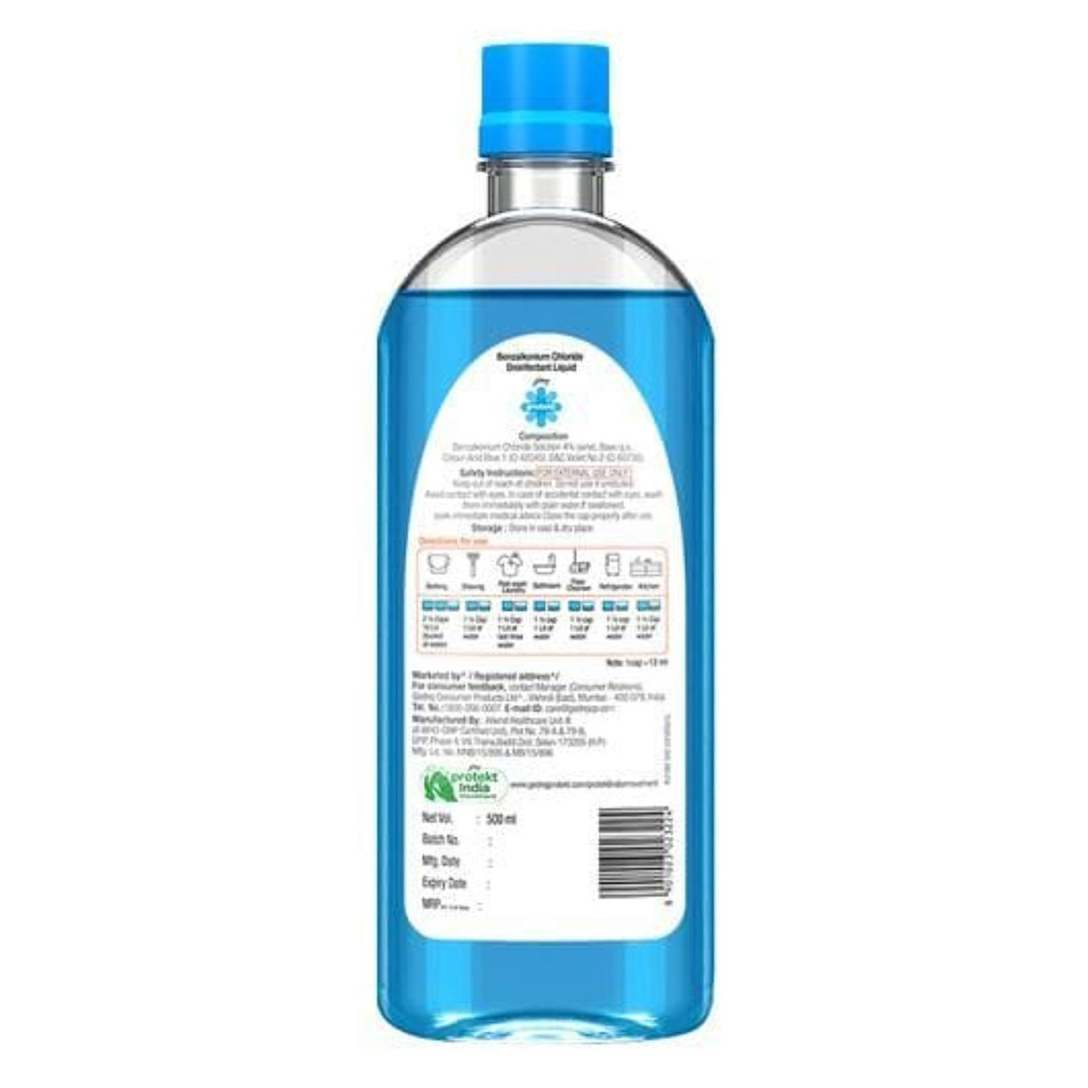 Godrej Protekt Multi Purpose Disinfectant Aqua Liquid, 500 ml, Pack of 1 Godrej Protekt Multi Purpose Disinfectant Aqua Liquid, 500 ml, Pack of 1