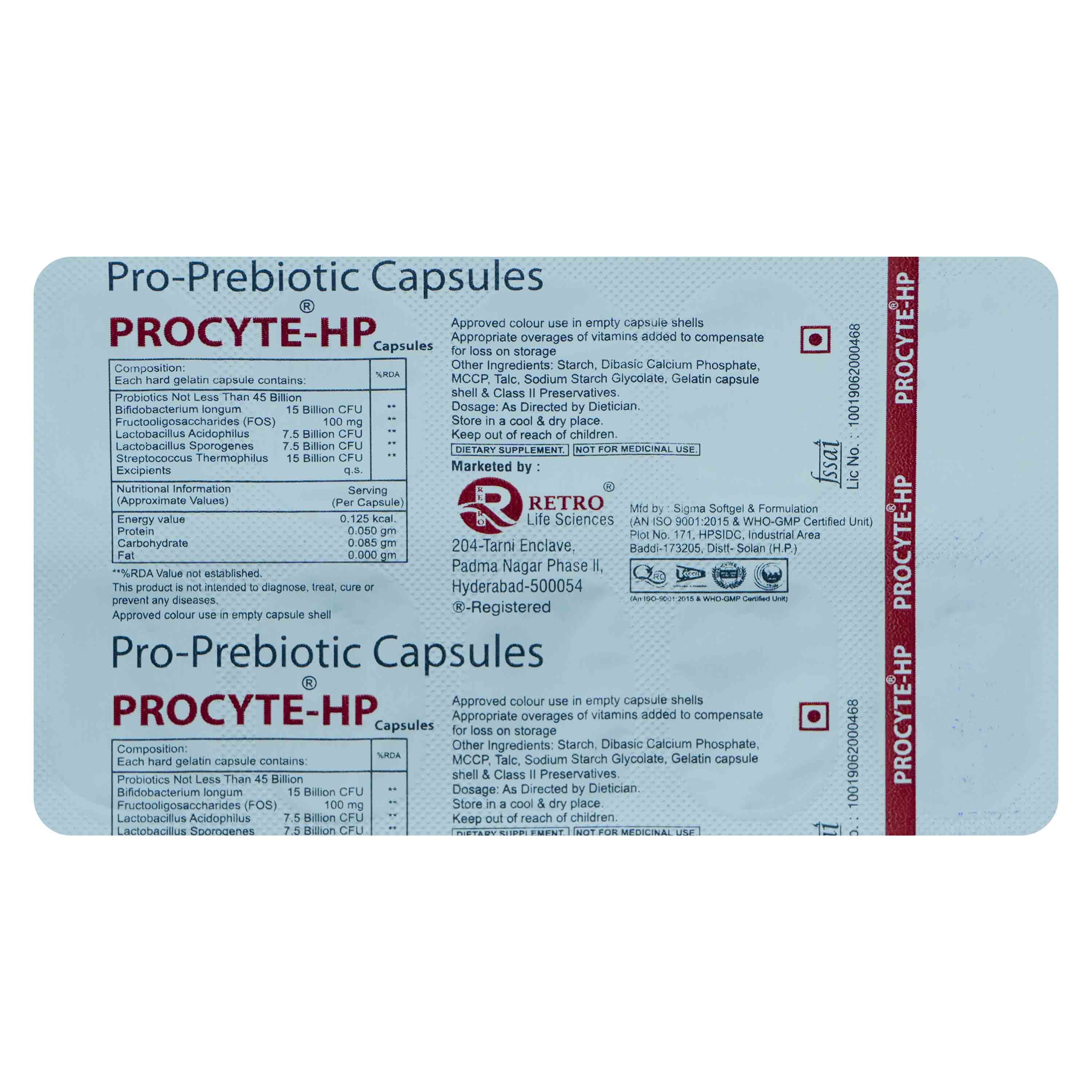 Procyte-HP Capsule 10's, Pack of 10 CapsuleS Procyte-HP Capsule 10's, Pack of 10 CapsuleS