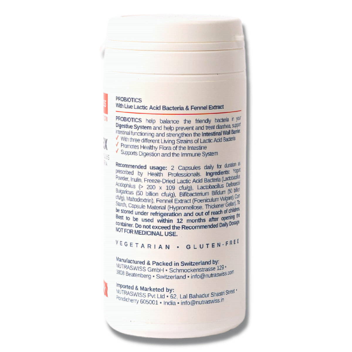 Nutraswiss ProbioMax Probiotic, 60 Capsules, Pack of 1 Nutraswiss ProbioMax Probiotic, 60 Capsules, Pack of 1