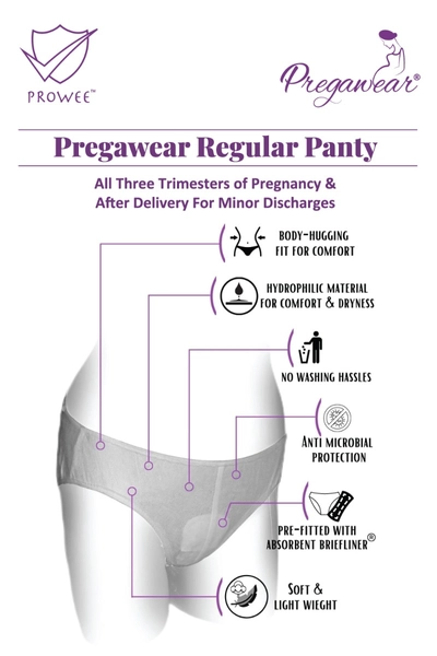 Prowee Pregawear Pre &amp; Post Partum Minor Discharge Panty XL, 5 Count, Pack of 1