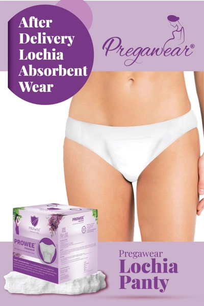 Prowee Pregawear After Delivery Lochia Absorbent Wear Panty Large, 5 Count, Pack of 1