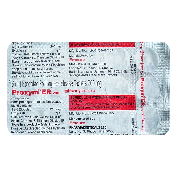 Proxym ER 200 Tablet 15's, Pack of 15 TabletS