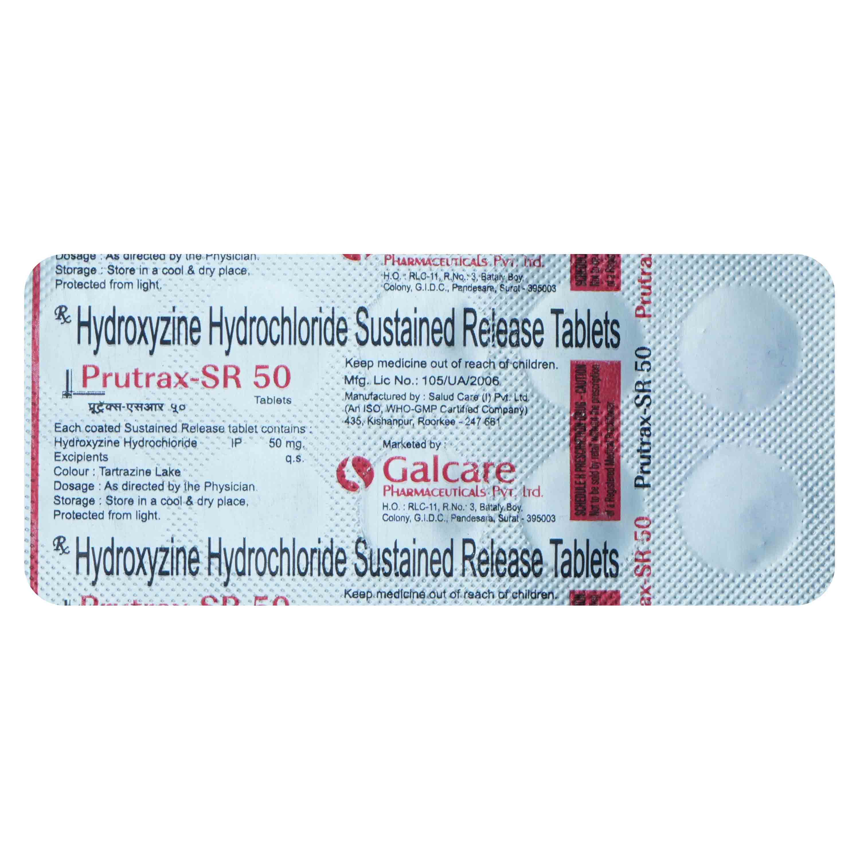 Prutrax SR 50 Tablet 10's, Pack of 10 TABLETS Prutrax SR 50 Tablet 10's, Pack of 10 TABLETS