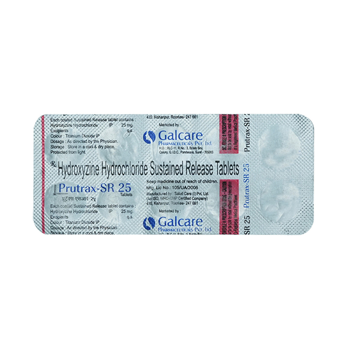 Prutrax SR 25 Tablet 10's, Pack of 10 TABLETS Prutrax SR 25 Tablet 10's, Pack of 10 TABLETS