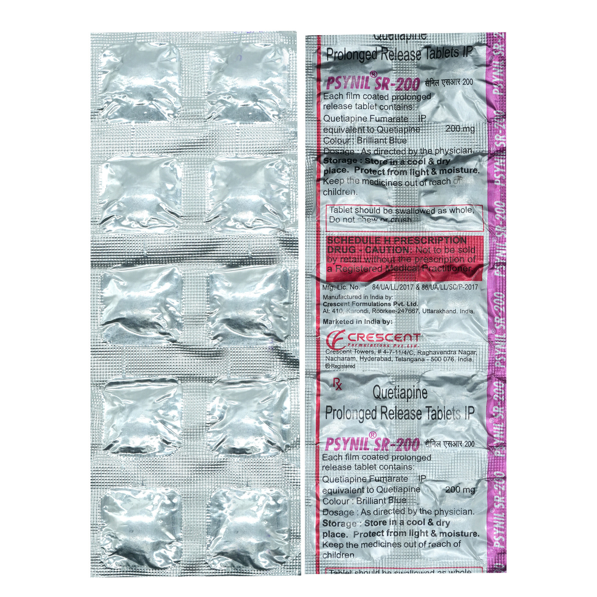 Psynil SR-200 Tablet 10's, Pack of 10 TabletS Psynil SR-200 Tablet 10's, Pack of 10 TabletS